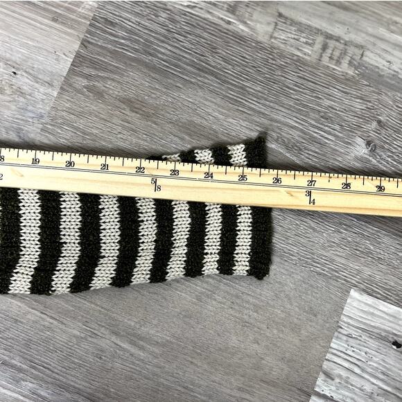 Wet Seal Olive Green & White Striped Knitted Open Front Cardigan Womens Size M - Picture 8 of 8